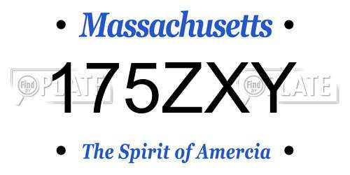 175ZXY Massachusetts License Plate