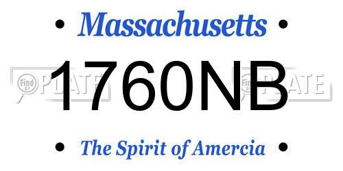1760NB Massachusetts License Plate