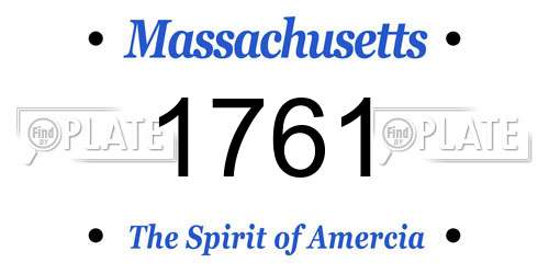 1761 Massachusetts License Plate
