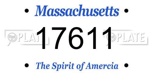 17611 Massachusetts License Plate