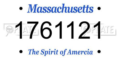 1761121 Massachusetts License Plate