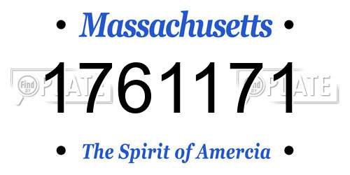 1761171 Massachusetts License Plate