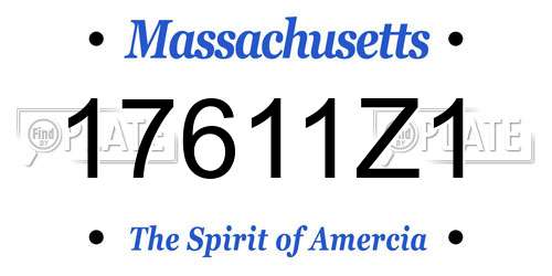 17611Z1 Massachusetts License Plate