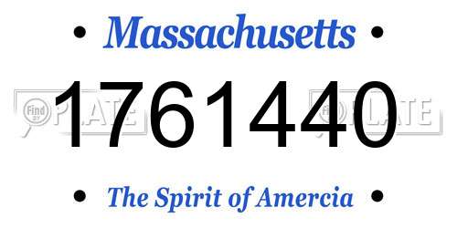 1761440 Massachusetts License Plate