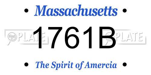 1761B Massachusetts License Plate
