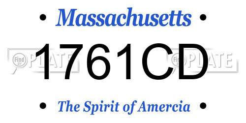 1761CD Massachusetts License Plate