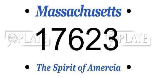 17623 Massachusetts License Plate