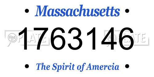 1763146 Massachusetts License Plate