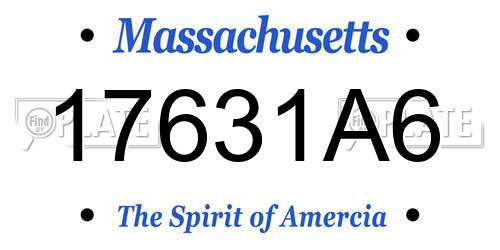 17631A6 Massachusetts License Plate
