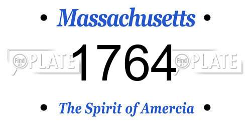 1764 Massachusetts License Plate
