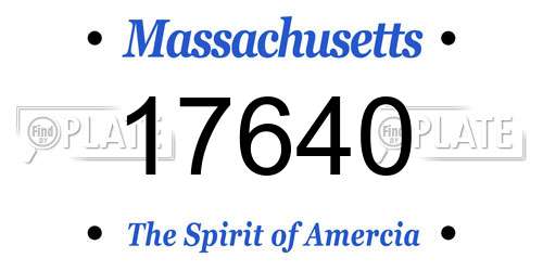 17640 Massachusetts License Plate