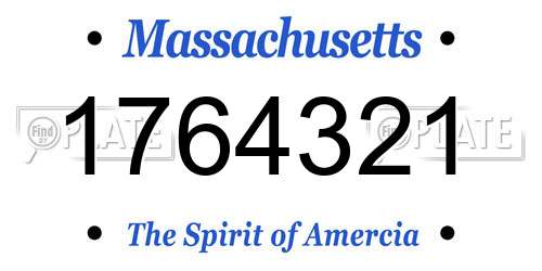 1764321 Massachusetts License Plate