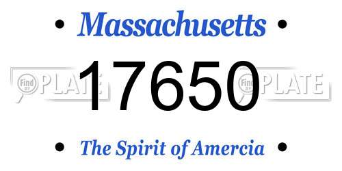 17650 Massachusetts License Plate