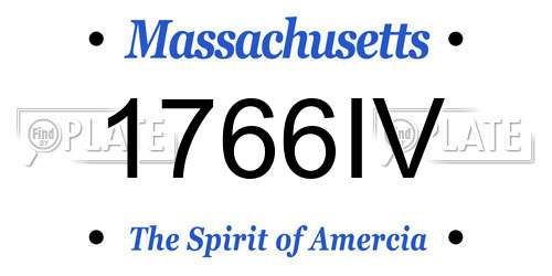 1766IV Massachusetts License Plate