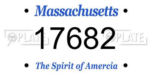 17682 Massachusetts License Plate