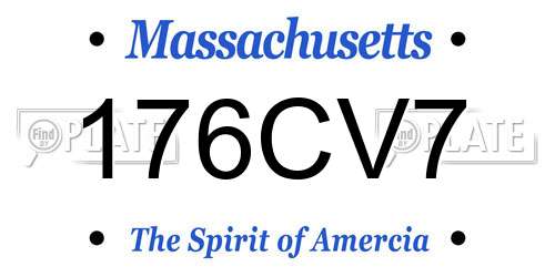 176CV7 Massachusetts License Plate