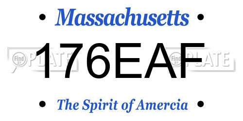 176EAF Massachusetts License Plate