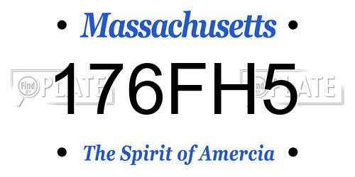 176FH5 Massachusetts License Plate