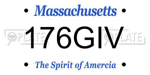 176GIV Massachusetts License Plate