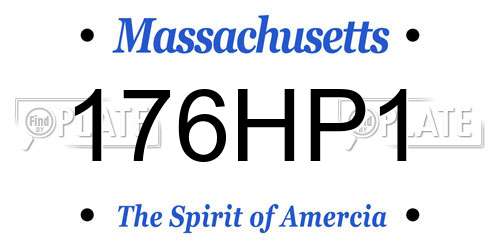 176HP1 Massachusetts License Plate