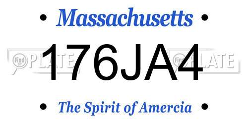 176JA4 Massachusetts License Plate