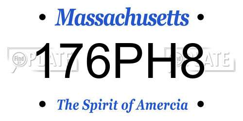 176PH8 Massachusetts License Plate