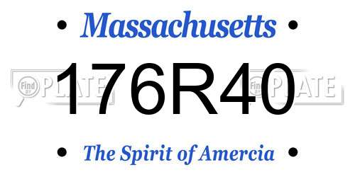 176R40 Massachusetts License Plate