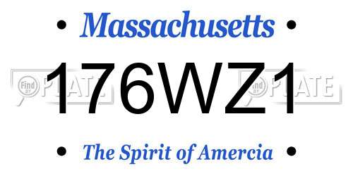 176WZ1 Massachusetts License Plate