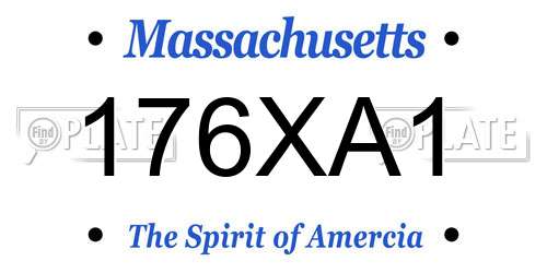 176XA1 Massachusetts License Plate