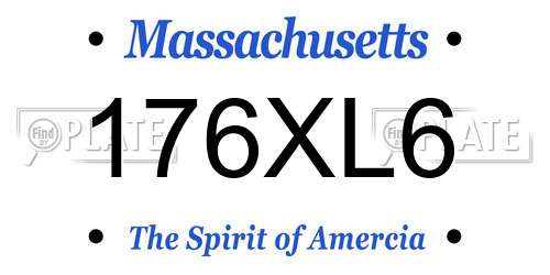 176XL6 Massachusetts License Plate
