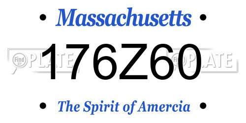 176Z60 Massachusetts License Plate