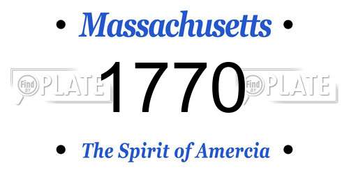 1770 Massachusetts License Plate