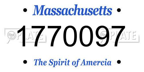 1770097 Massachusetts License Plate