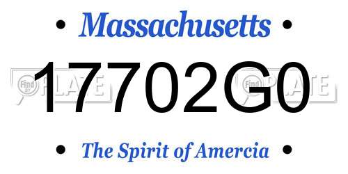17702G0 Massachusetts License Plate