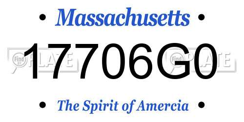 17706G0 Massachusetts License Plate
