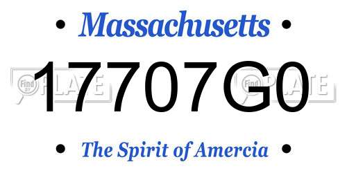17707G0 Massachusetts License Plate