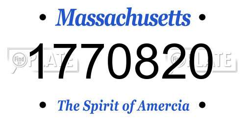 1770820 Massachusetts License Plate