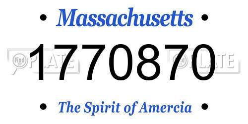 1770870 Massachusetts License Plate