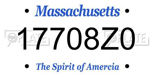 17708Z0 Massachusetts License Plate