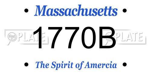 1770B Massachusetts License Plate