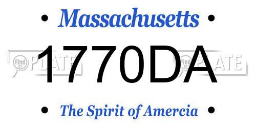 1770DA Massachusetts License Plate