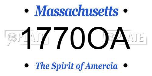1770OA Massachusetts License Plate