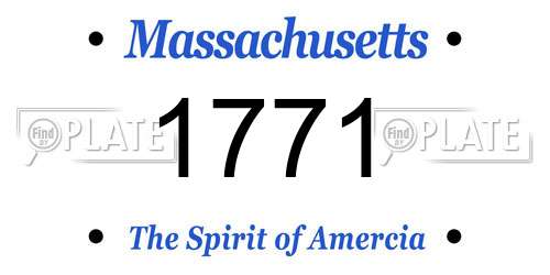 1771 Massachusetts License Plate