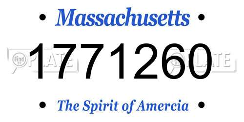 1771260 Massachusetts License Plate