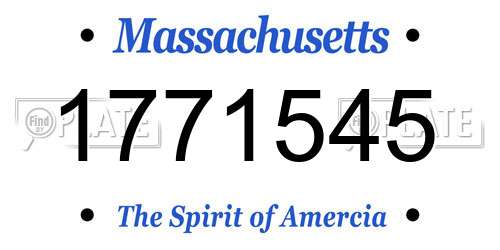 1771545 Massachusetts License Plate