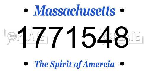 1771548 Massachusetts License Plate