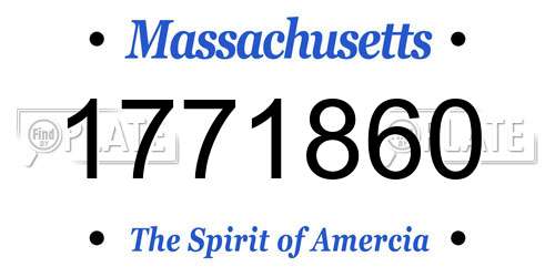 1771860 Massachusetts License Plate