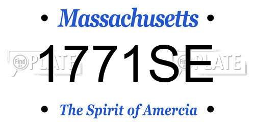 1771SE Massachusetts License Plate
