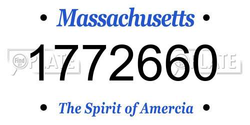 1772660 Massachusetts License Plate
