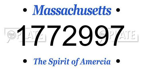 1772997 Massachusetts License Plate